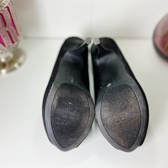 Chinese Laundry Black Sparkly Platform Heels Size 6.5 - Picture 11 of 11